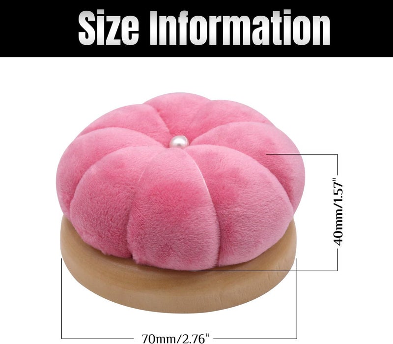 Uxney Pin Cushion,Wooden Sewing Pin Cushion Pincushion Needle Cushion for Sewing Quilting Needlework DIY Crafts(Pink,2 PCS) - Image 2